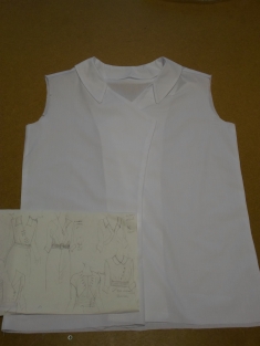 cross over shirt with collar, front and back together